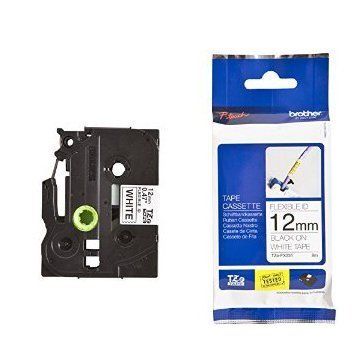 Nhãn in Brother TZE-FX231, Black on White, 12mm x 8m