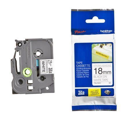 Nhãn in Brother TZE-S241, Black on White, 18mm x 8m