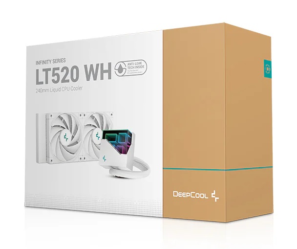 Tản nhiệt nước AIO Deepcool LT520 WH – 2 Quạt 120mm, LED ARGB, Phiên Bản Màu Trắng, Làm Mát CPU Hiệu Quả