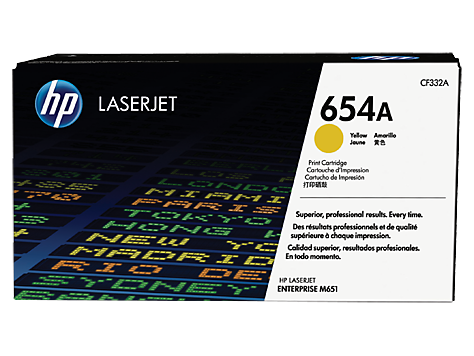 Mực in HP 654A Yellow Original LaserJet Toner Cartridge (CF332A)
