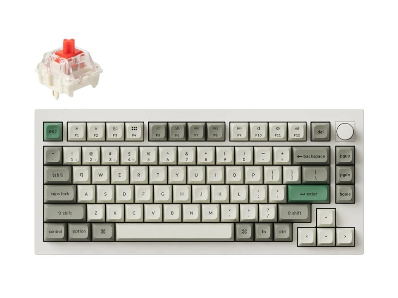 Bàn phím vi tính Keychron Q1M-P1 màu Shell White – Red Switch, thiết kế cao cấp