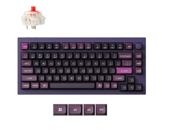 Bàn phím vi tính Keychron Q1M-V1 màu tím – Red Switch, thiết kế cao cấp