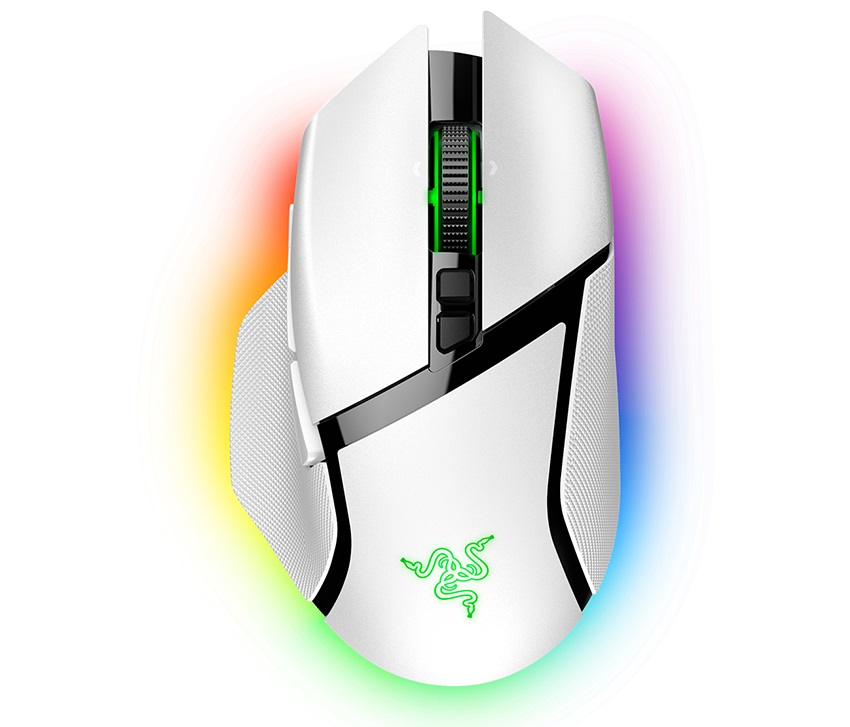 Chuột Razer Basilisk V3 Pro White RZ01-04620200 – Không Dây, 13 Nút Lập Trình, 30.000 DPI, RGB Chroma, Sạc Không Dây, Màu Trắng, Chính Hãng