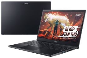 Laptop ACER Aspire 7 A715-76G-5806 (NH.QMFSV.002) – i5-12450H, 16GB RAM, 512GB SSD, RTX 3050 4GB, 15.6 inch FHD 144Hz, Vân tay, Windows 11, Màu Đen, Chính Hãng