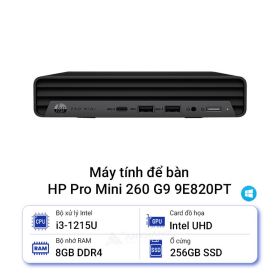 PC HP Pro Mini 260 G9/ Intel Core i3 1215U/ 8GB DDR4 3200/ SSD 256GB/ USB Mouse & Keyboard/ W11H/ 1Y Onsite (9E820PT)