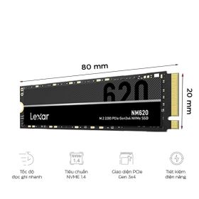 Ổ cứng SSD Lexar NM620 1TB M.2 2280 PCIe Gen3x4 (LNM620X001T-RNNNG)